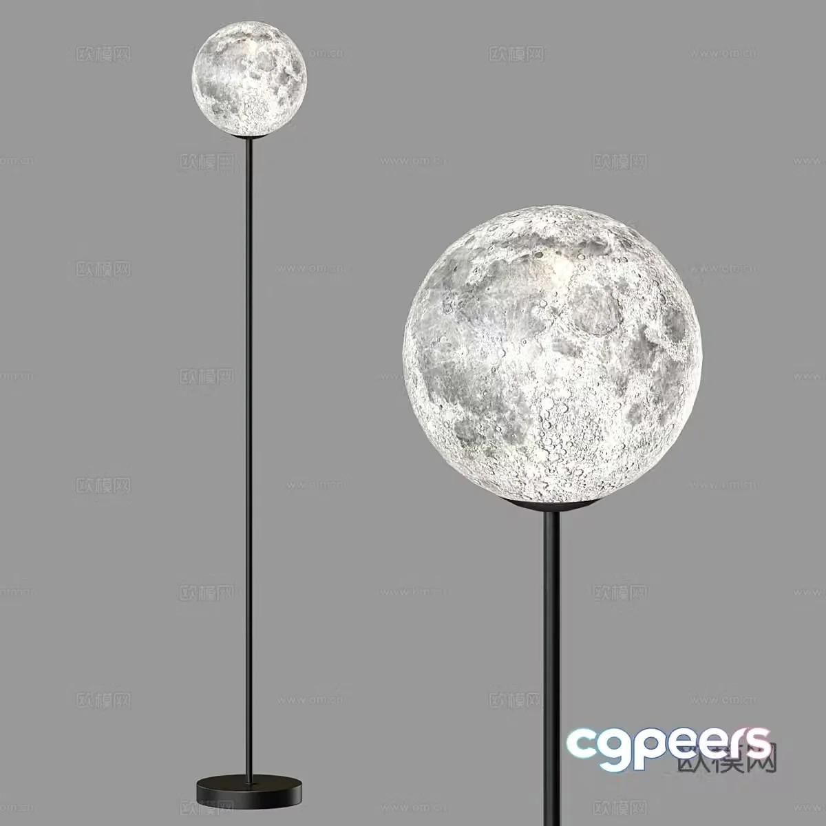 Simple floor lamp moon floor lamp 3d model