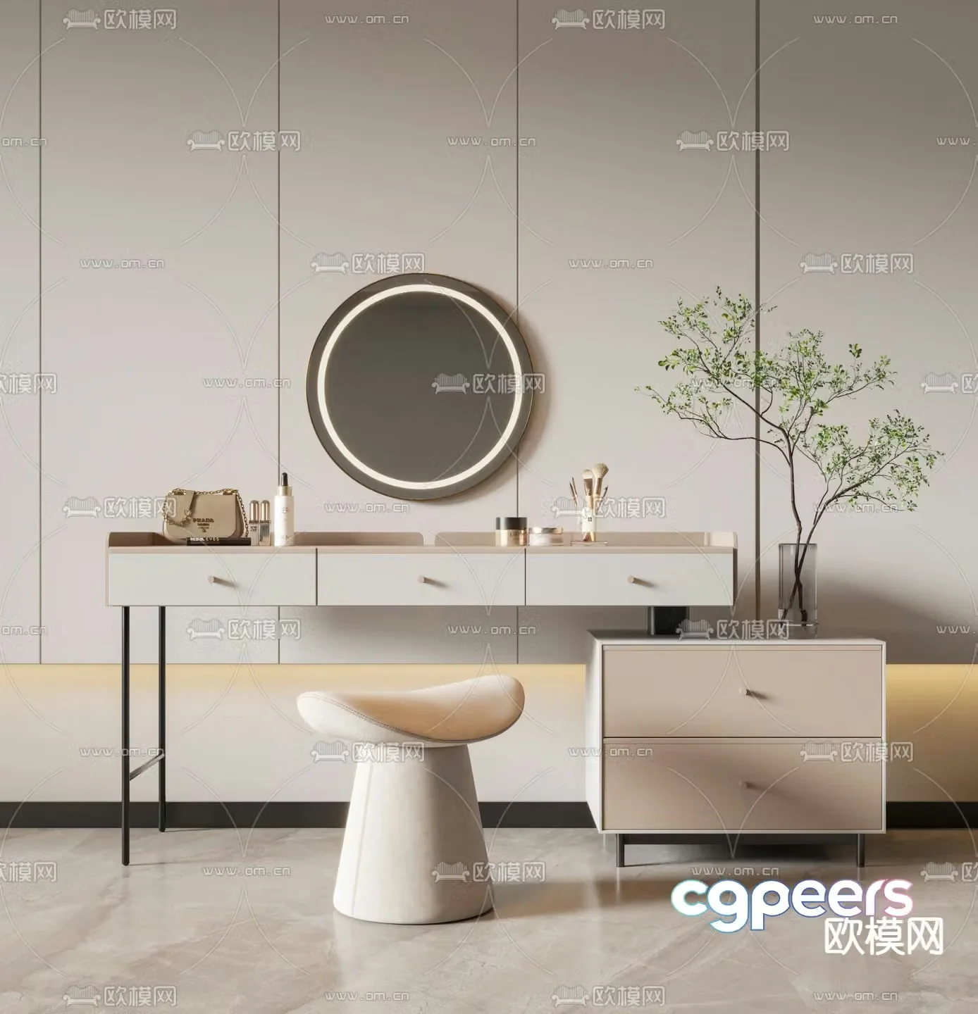 Modern dressing table dressing table 3d model