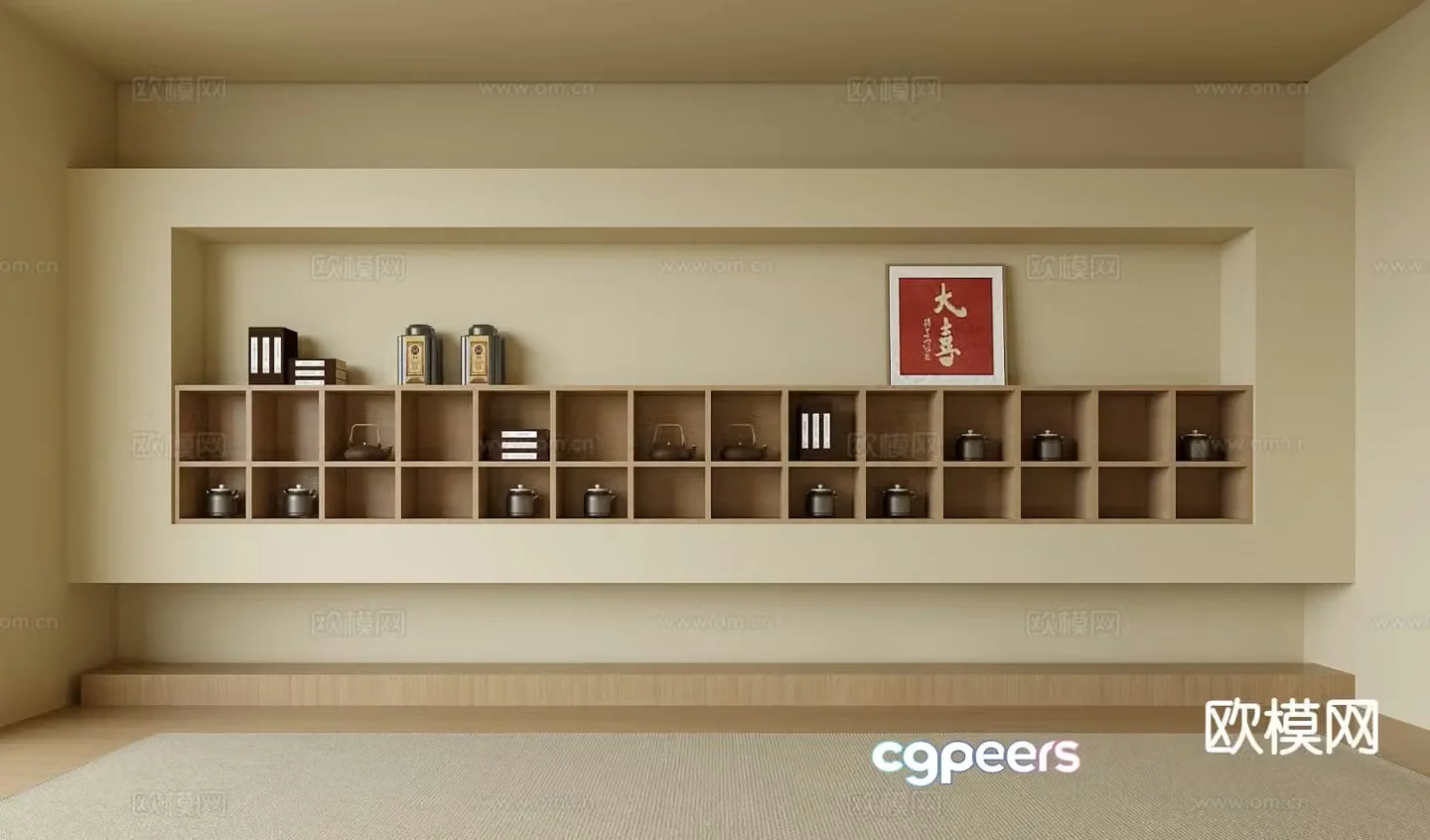 New Chinese style tea cabinet 3d model