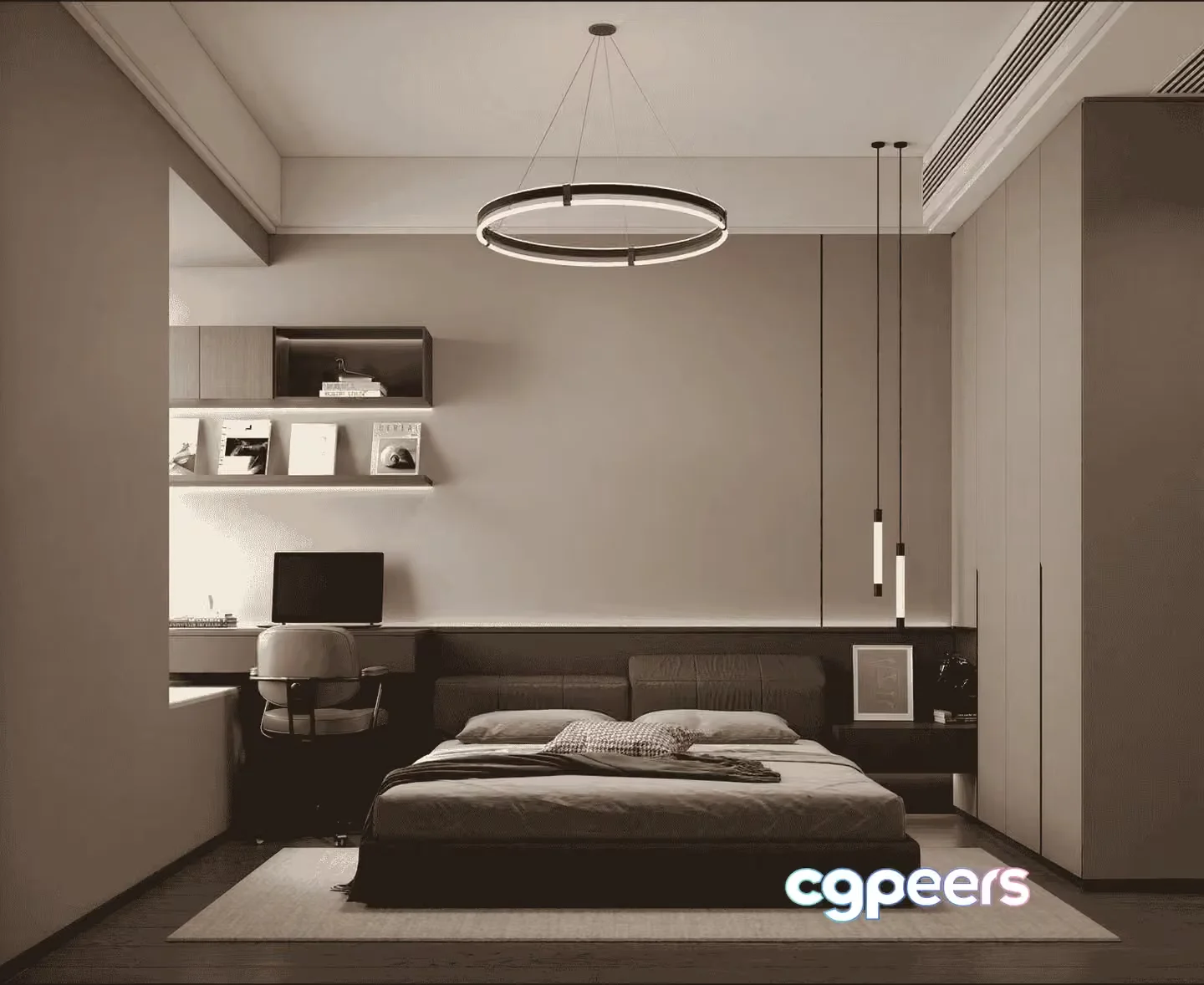 Modern Bedroom Design 3D Model – 17872 – VRAY Render