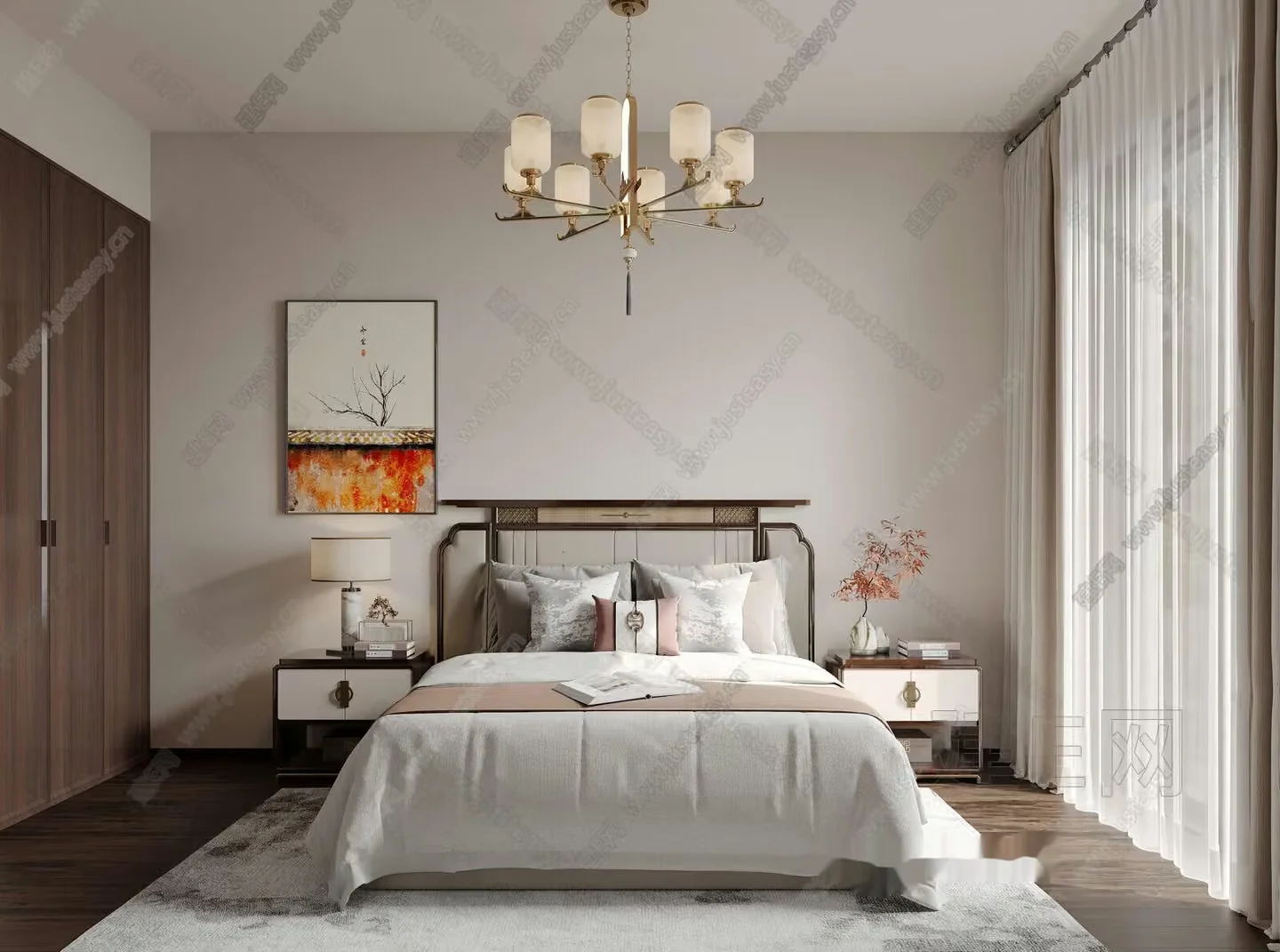 Cozy Bedroom 3D Model – 3637 – CORONA Render