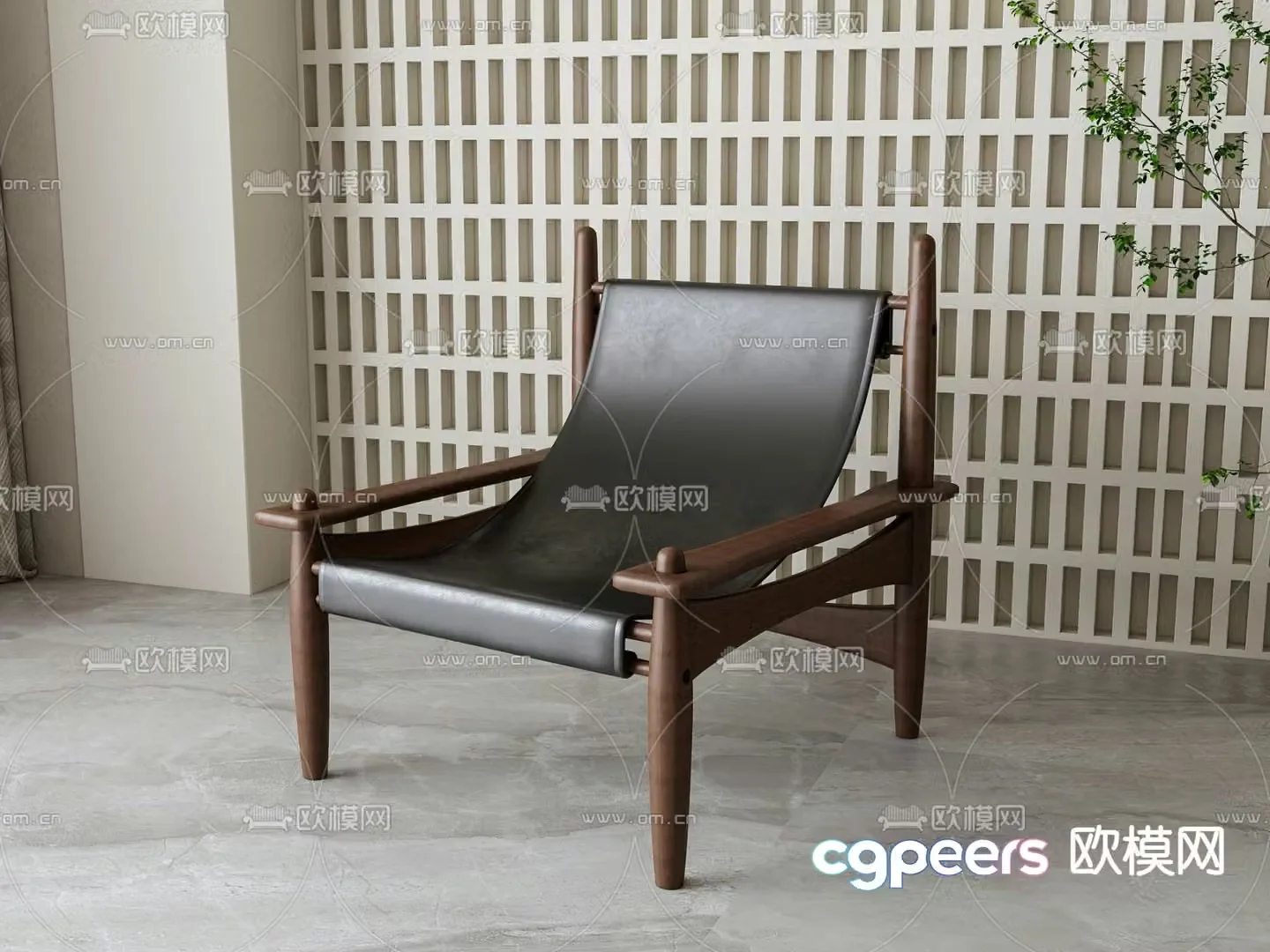 Medieval style lounge chair 3d model