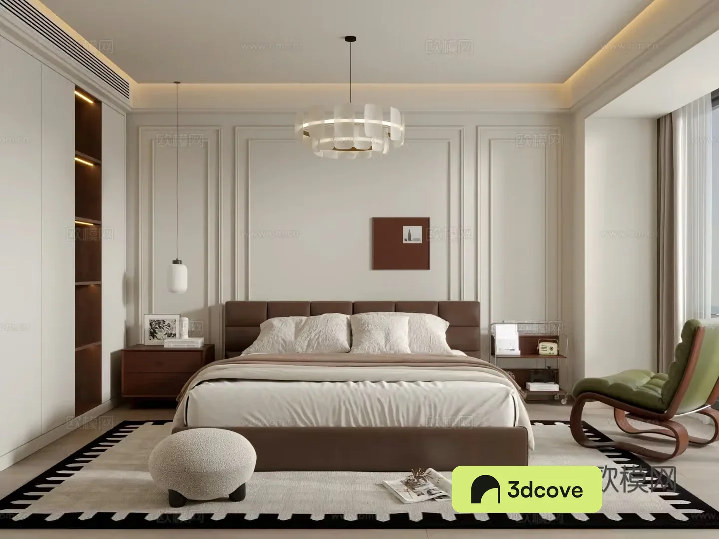 Middle-aged bedroom 3d model