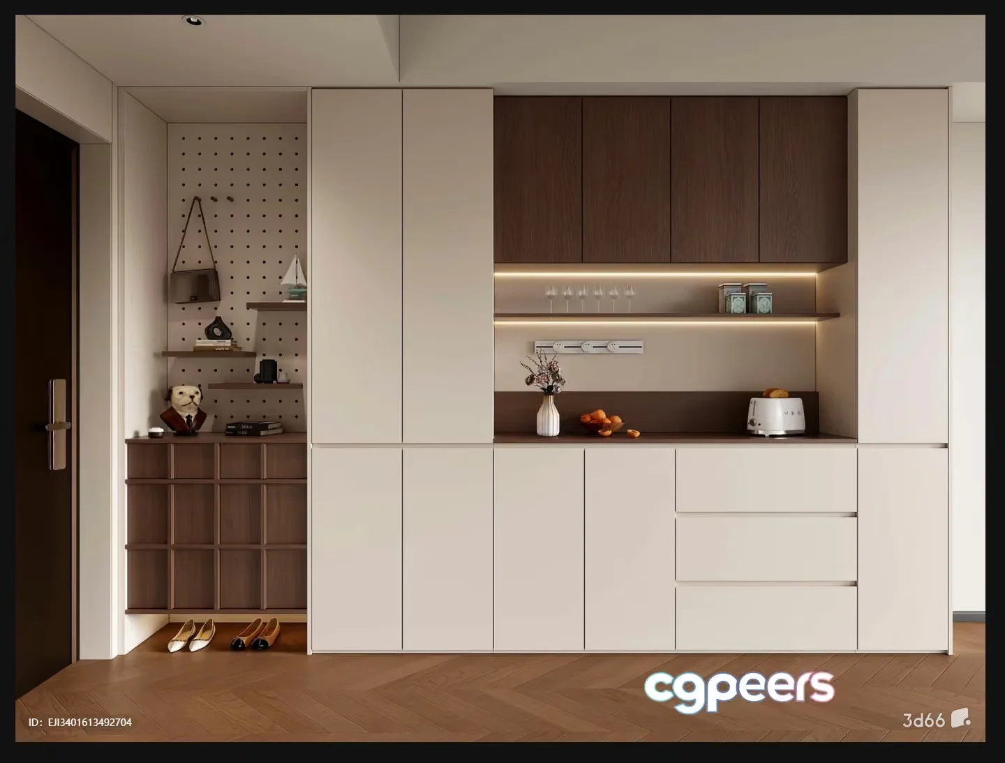 Modern Kitchen Cabinet 3D Model – 21557 – VRAY Render