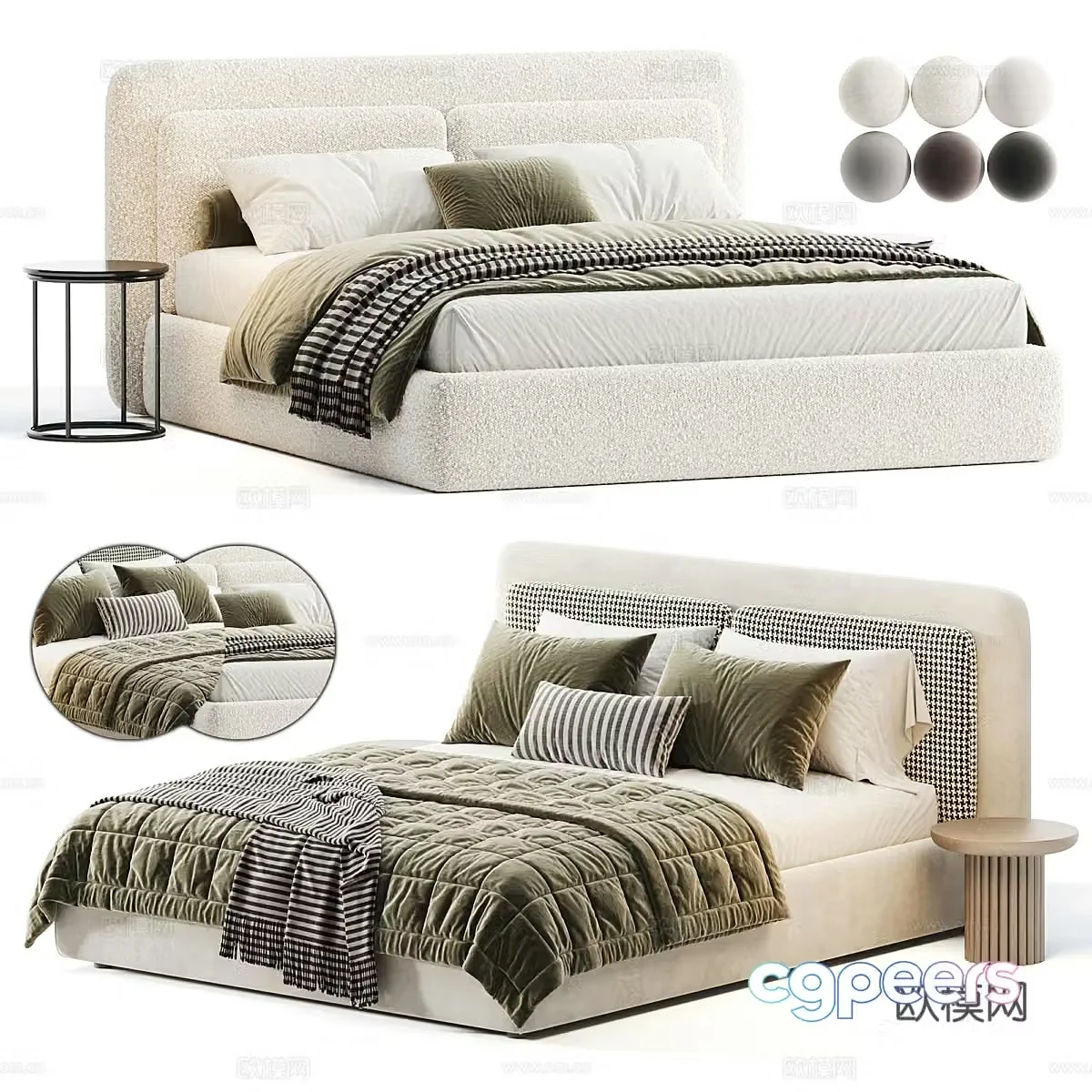 Italian Savona Double Bed 3D Model