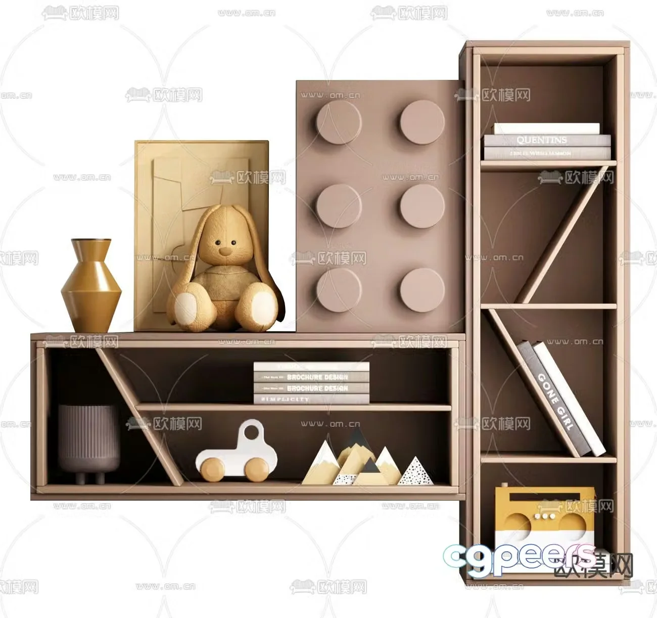 Modern children’s toy ornaments wall cabinet 3D model