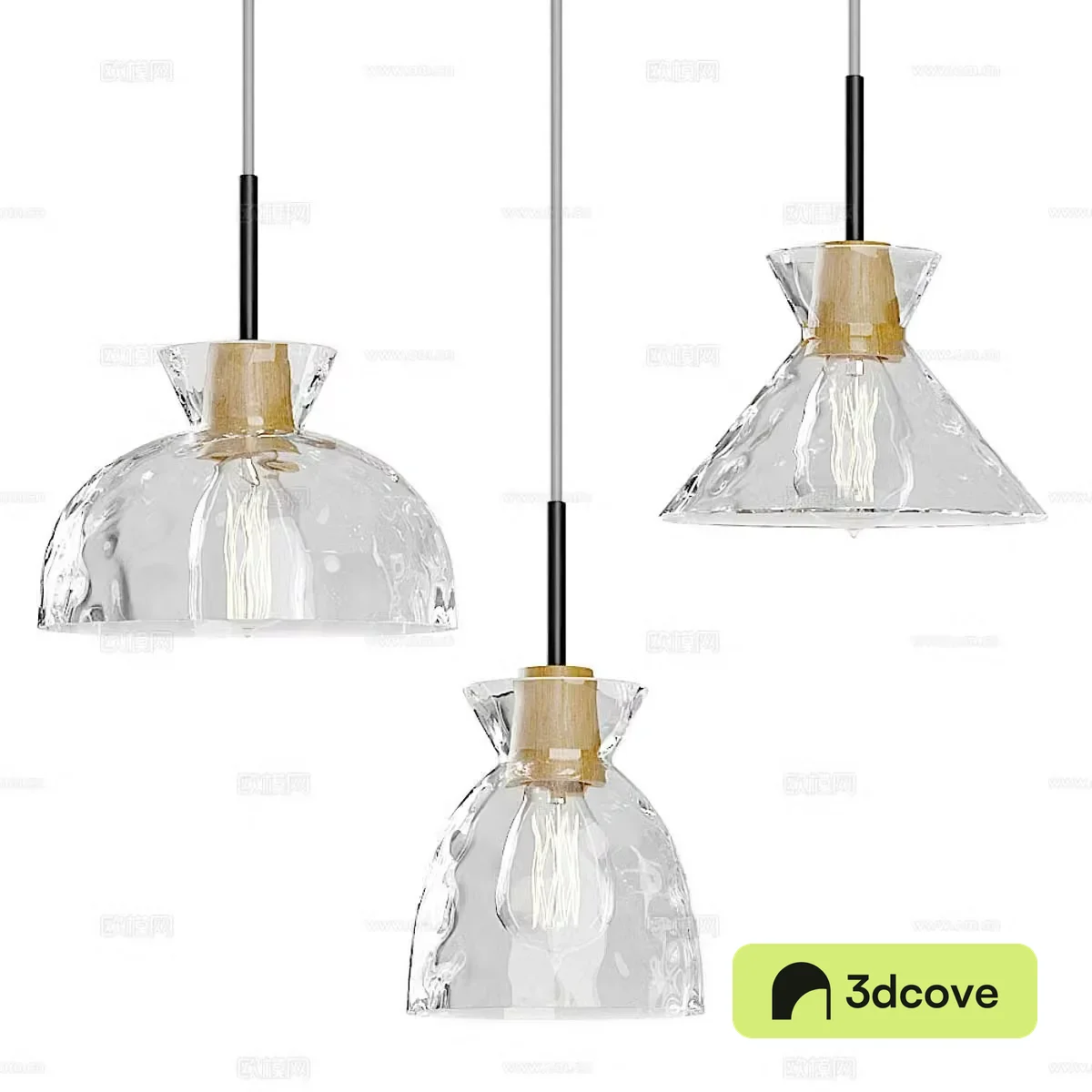New Chinese style light luxury Lampatron Omg glass chandelier 3d model