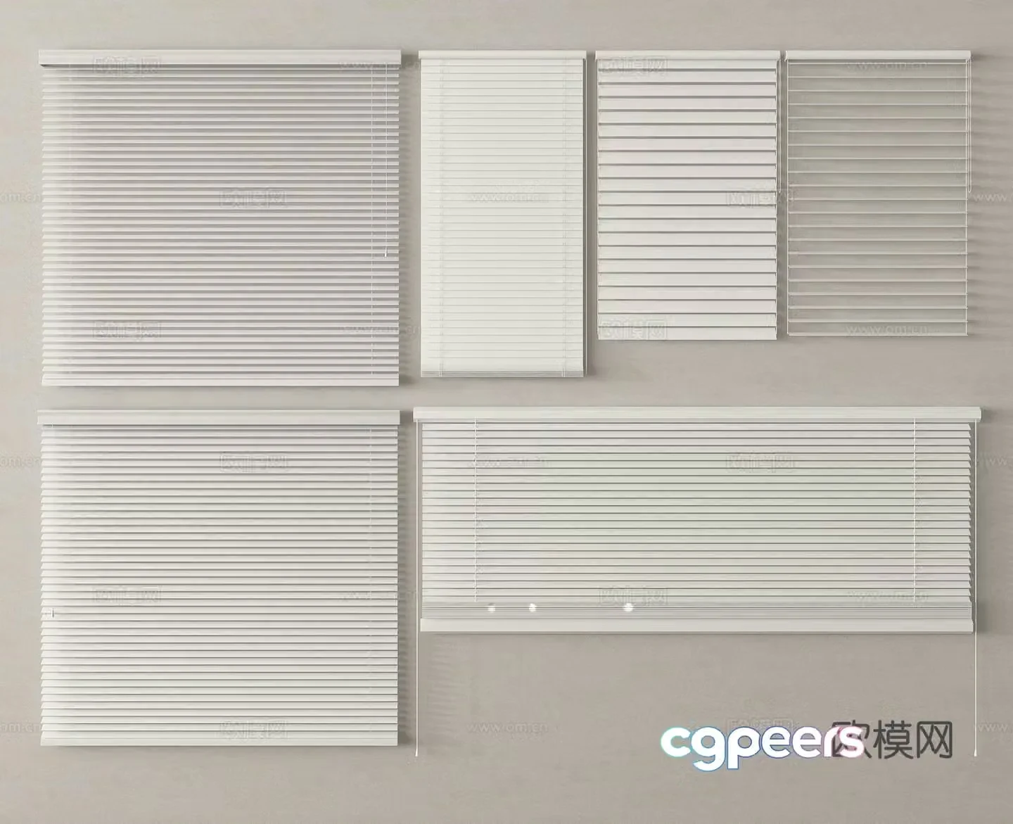 Venetian blinds pull curtains roller blinds blackout blinds 3D model