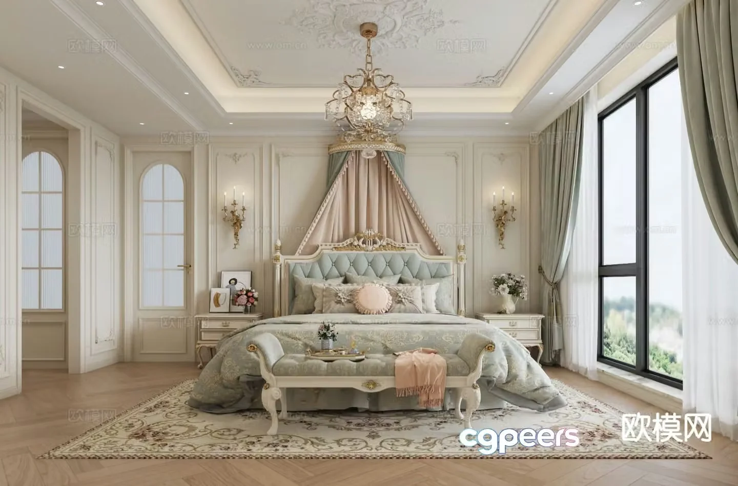French bedroom master bedroom 3d model