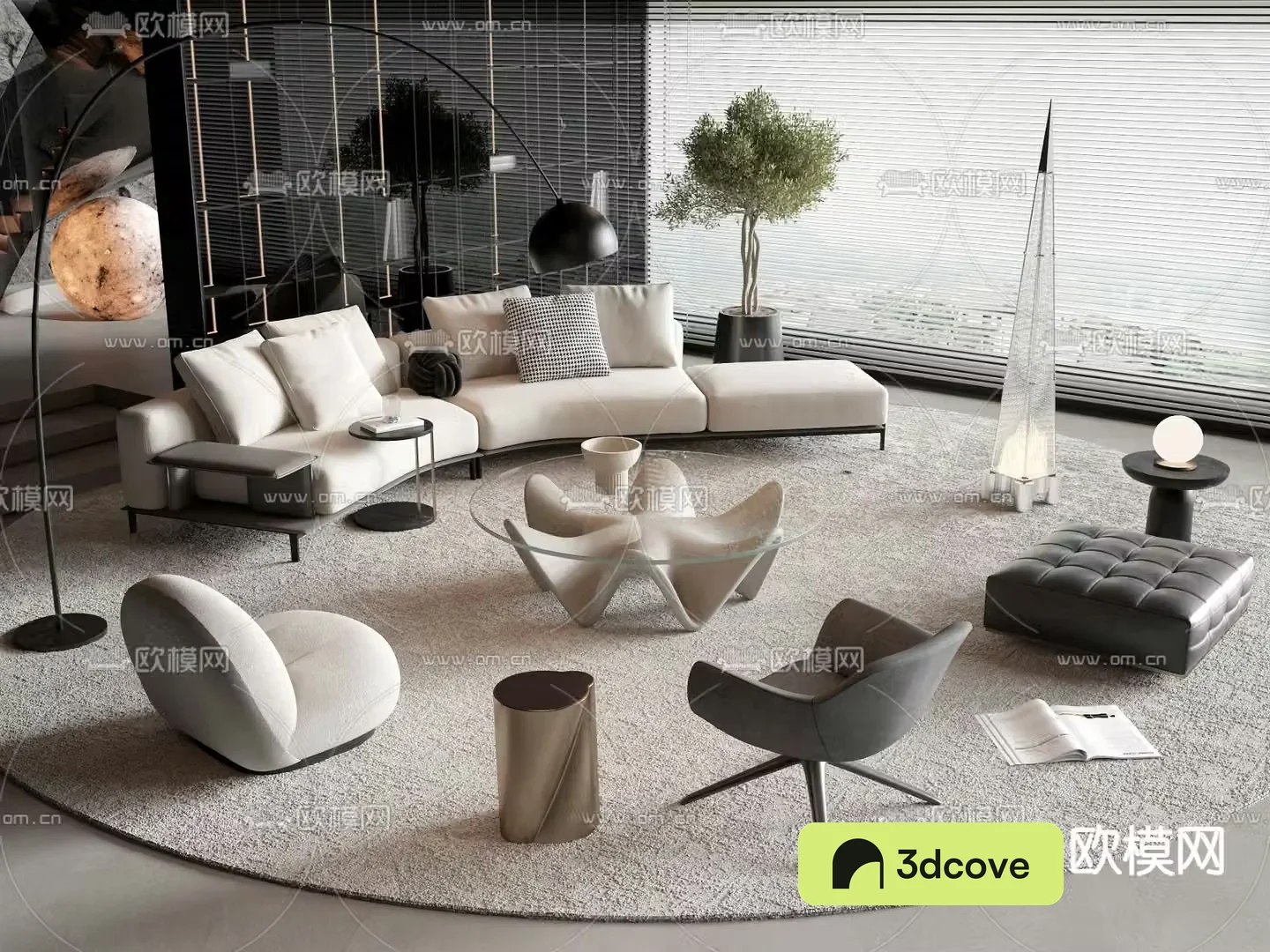 Modular sofa curved sofa