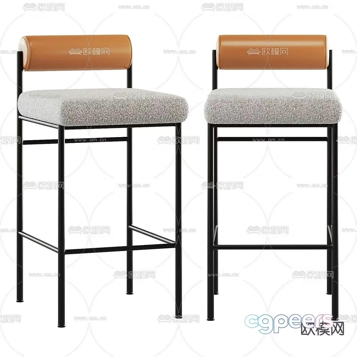 Modern bar stool bar stool high stool 3d model