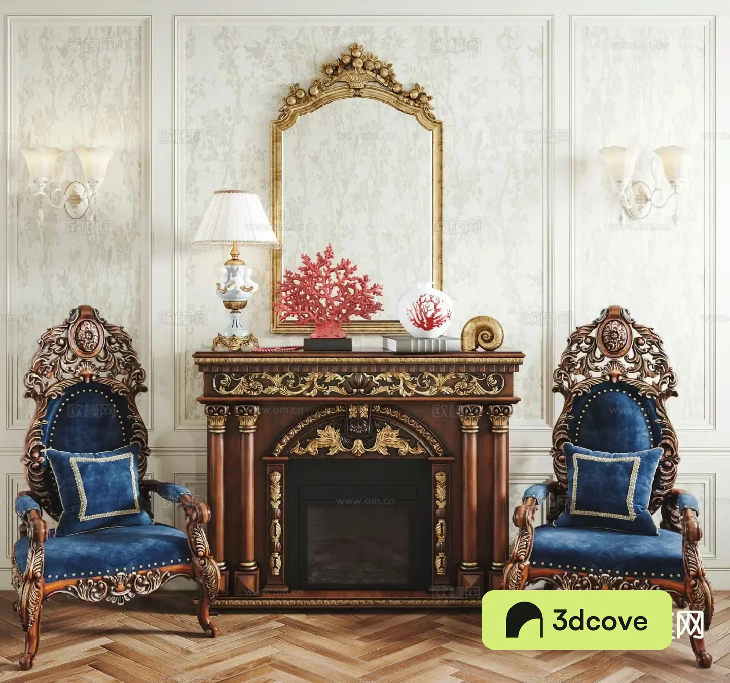 European classical chair leisure chair fireplace