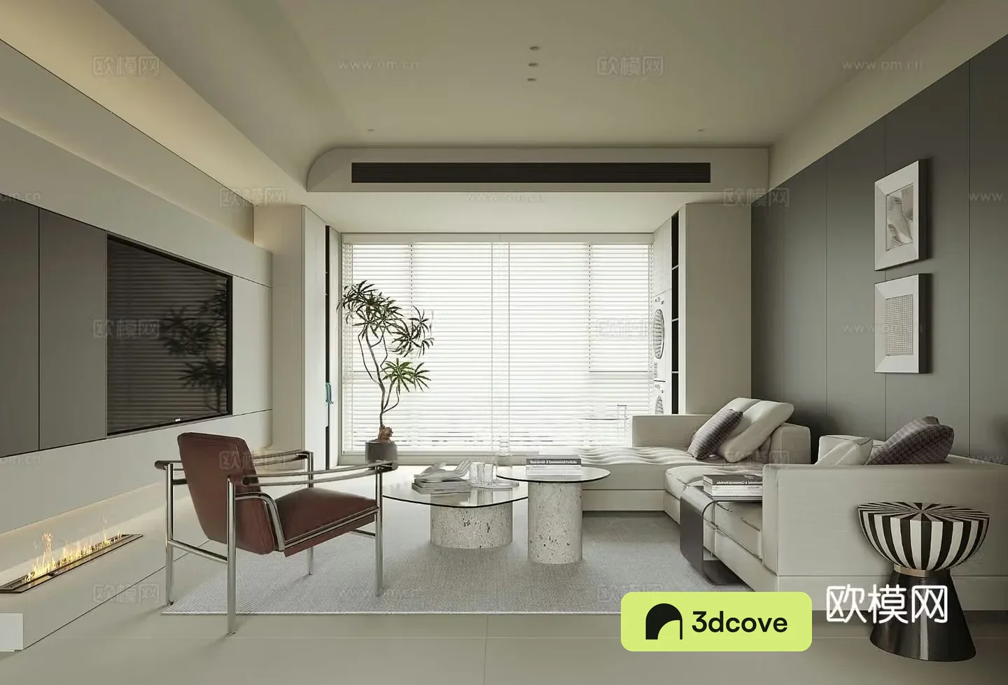 Modern black white and gray living room