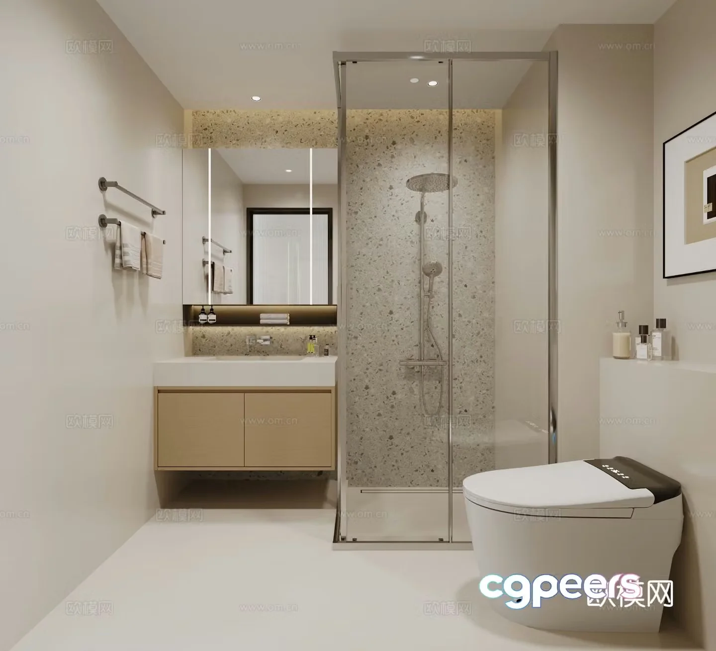 Modern bathroom bathroom 3d model