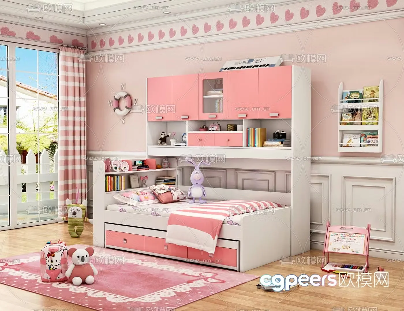 Nordic integrated children’s bed 3d model