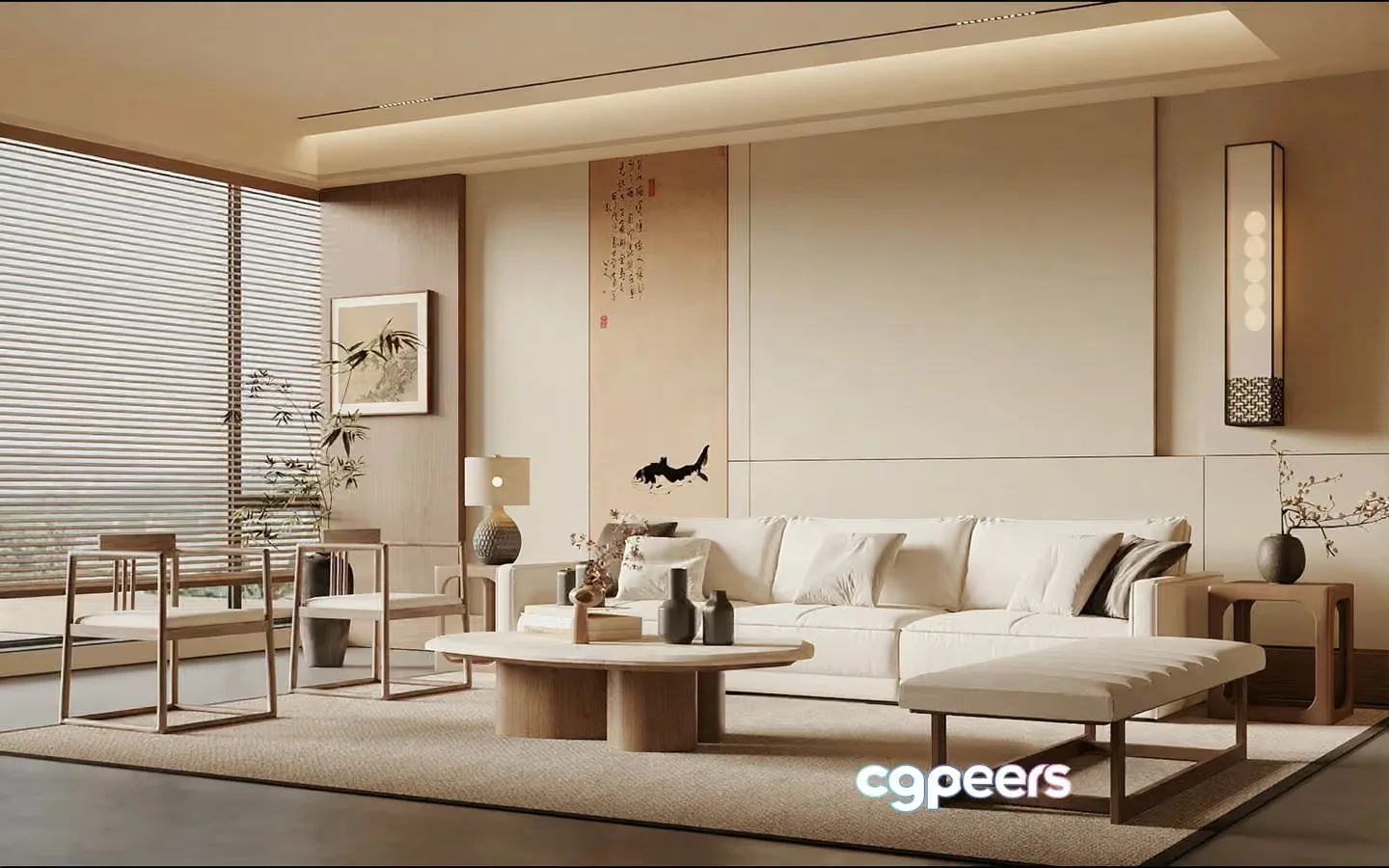 Modern Living Room 3D Model – 19078 – VRAY Render