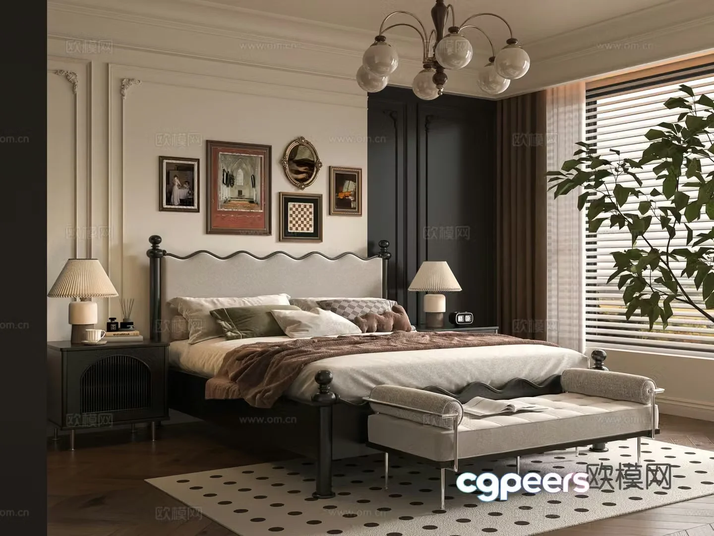 French bedroom 3d model