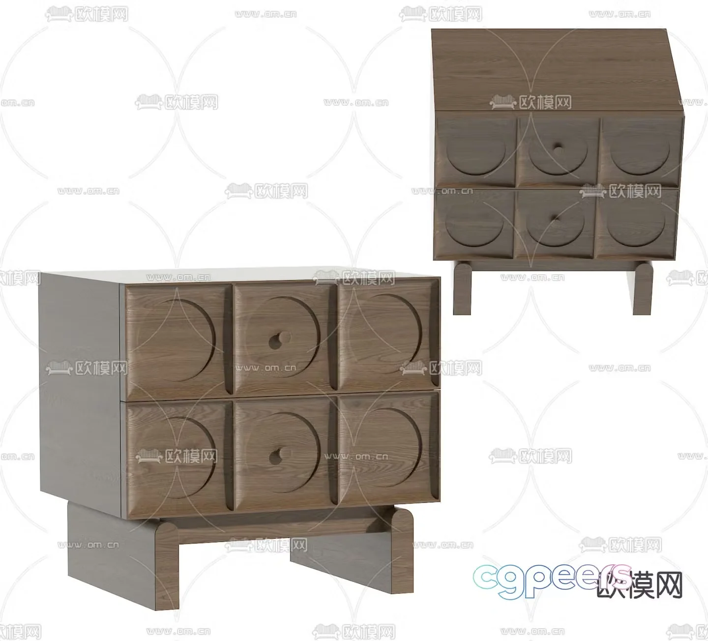 Medieval style bedside table 3d model