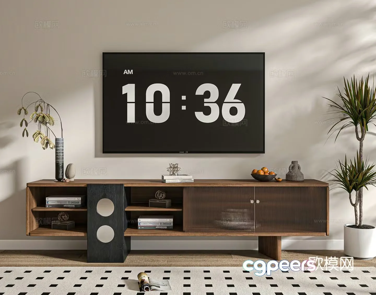 Medieval style TV cabinet 3D model