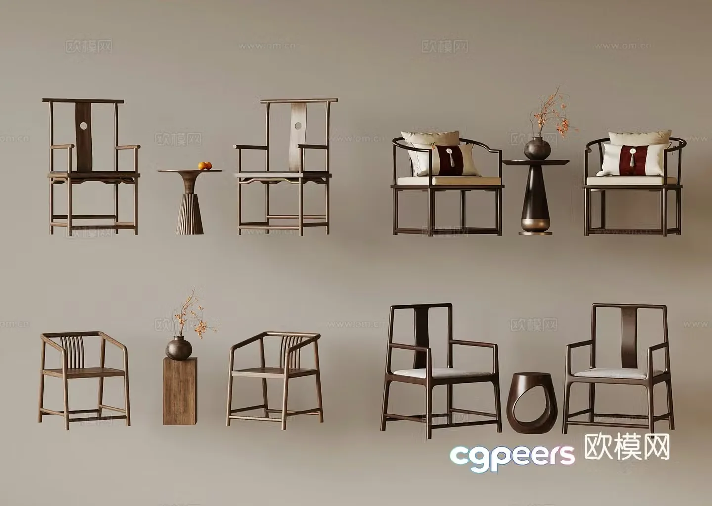 New Chinese style chair 3d model