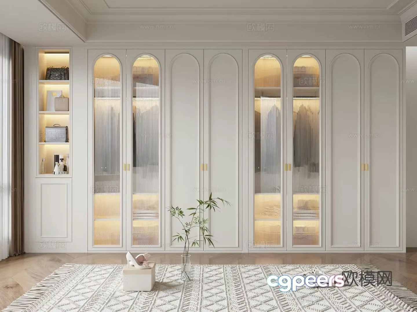 Cream style wardrobe 3d model