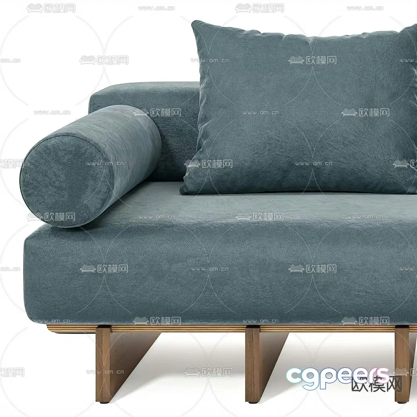 SANTOS fabric three-seat sofa upholstered sofa 3D model