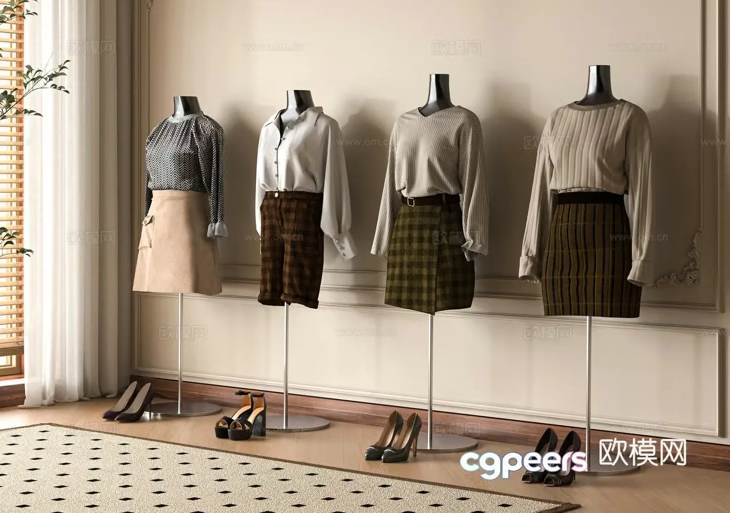 Modern women’s clothing model 3d model