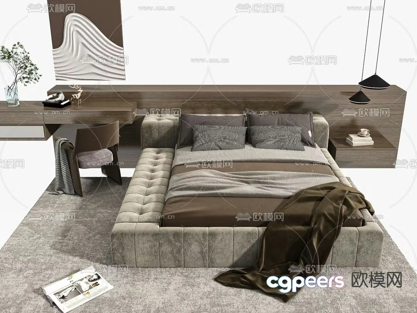 Double bed 3d model