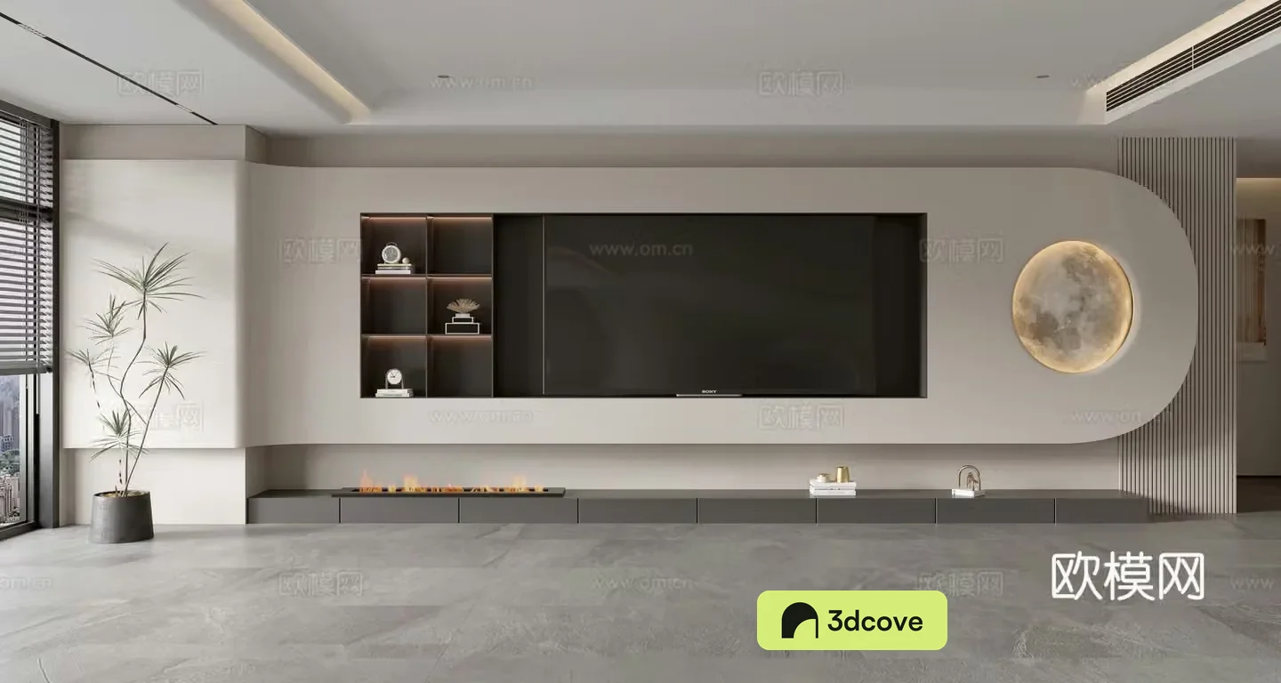 Modern TV background wall