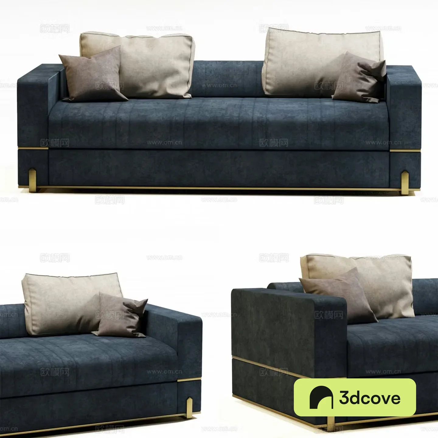 Italian fabric sofa double sofa