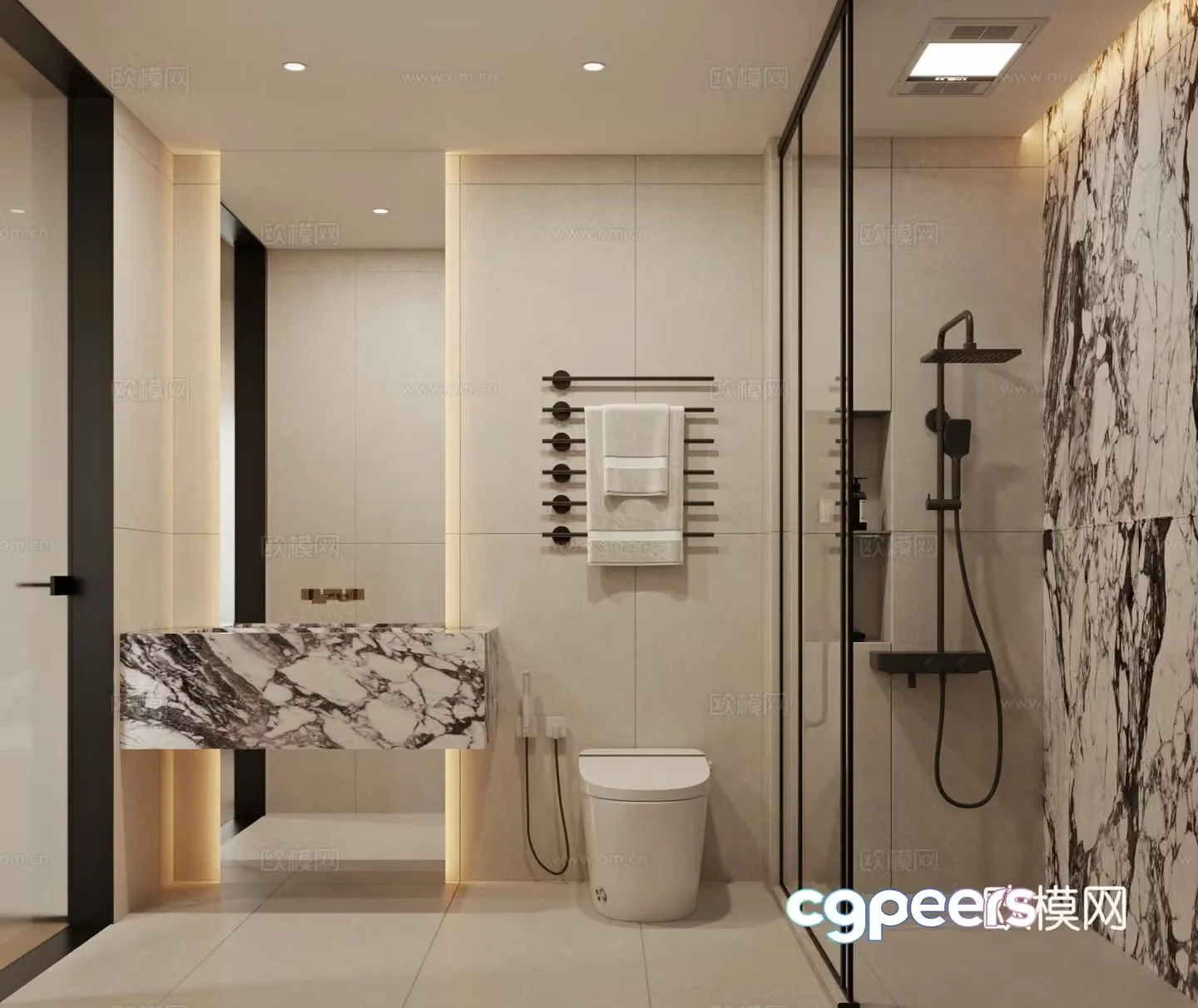 Modern bathroom bathroom 3d model