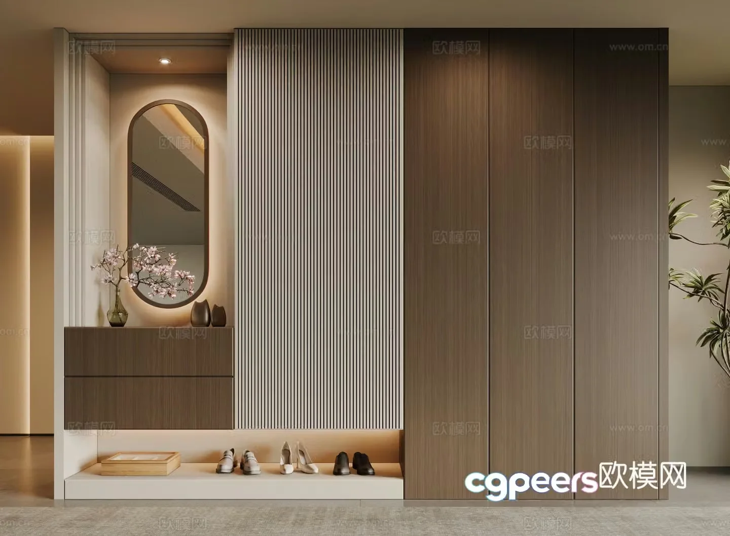 Modern shoe cabinet 3d model