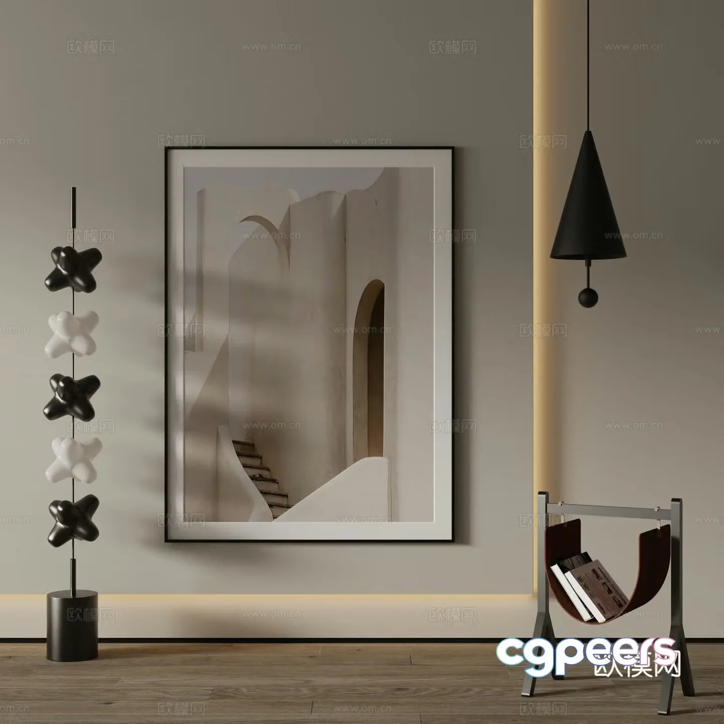 Modern Art Painting Decorative Painting 3D Model