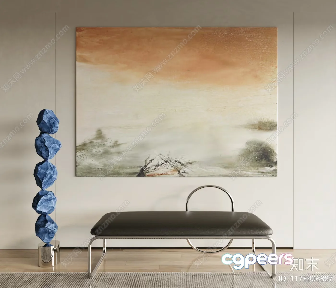 Modern Living Room 3D Model – 22478 – CORONA Render