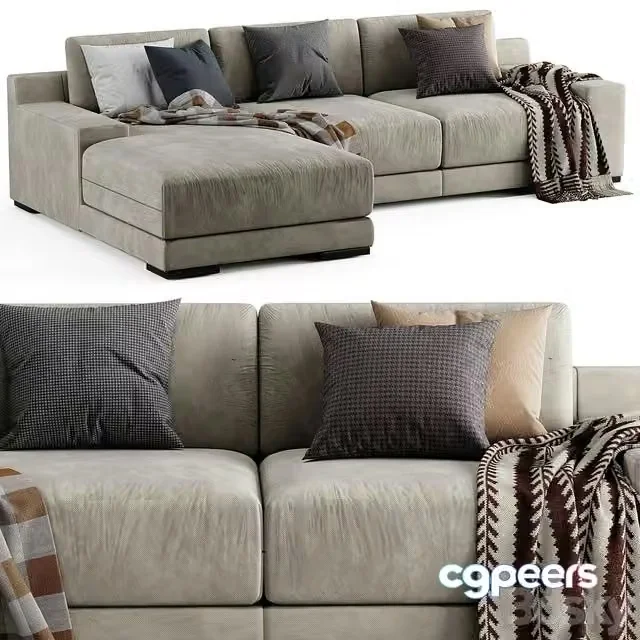 3ds Max Free – West Elm Dalton Chaise Longue Sofa