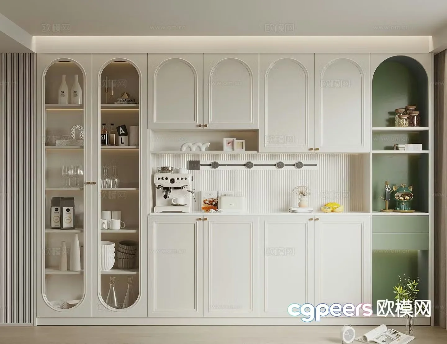 French wine cabinet sideboard 3d model