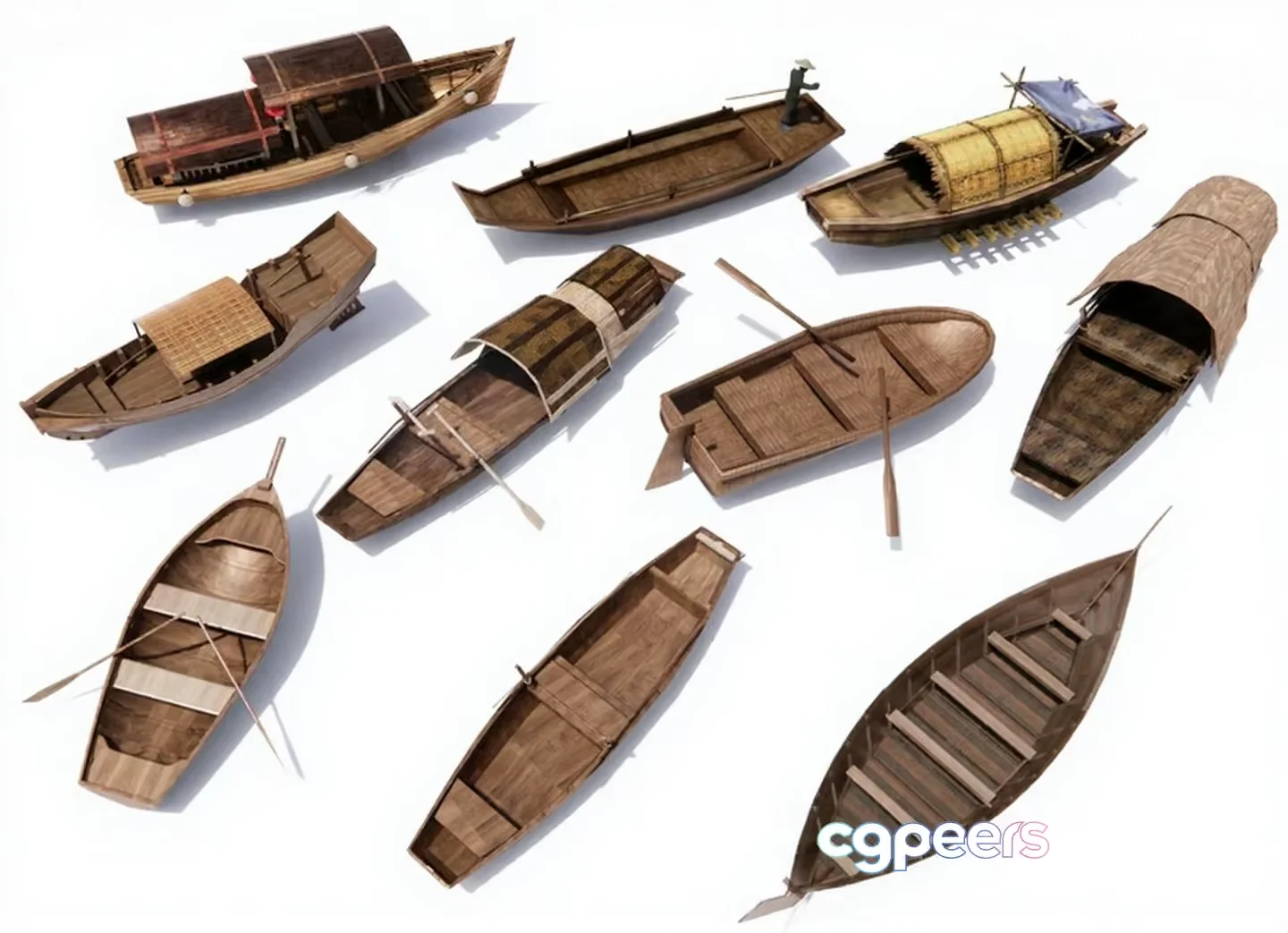 Wooden Boats 3D Model – 23654 – CORONA Render