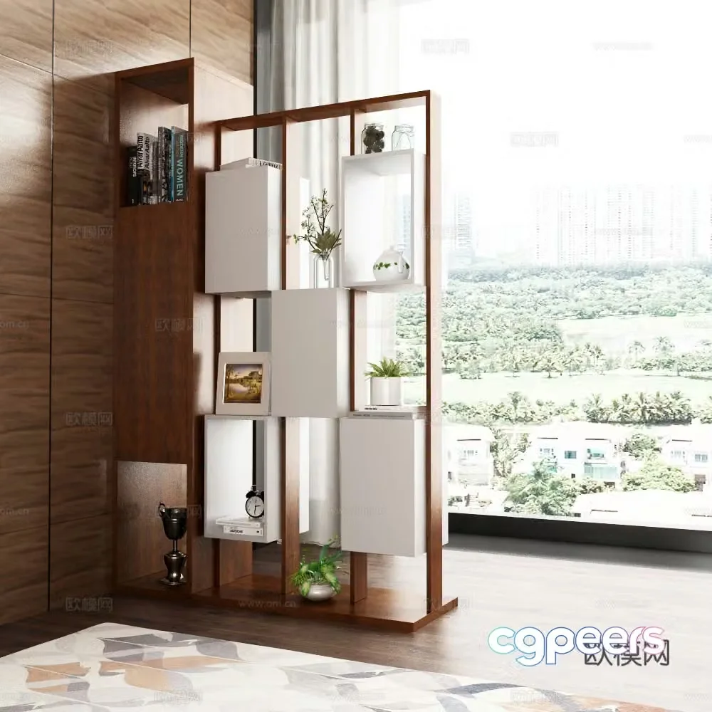 Modern porch cabinet decoration cabinet accessories carpet 3d model