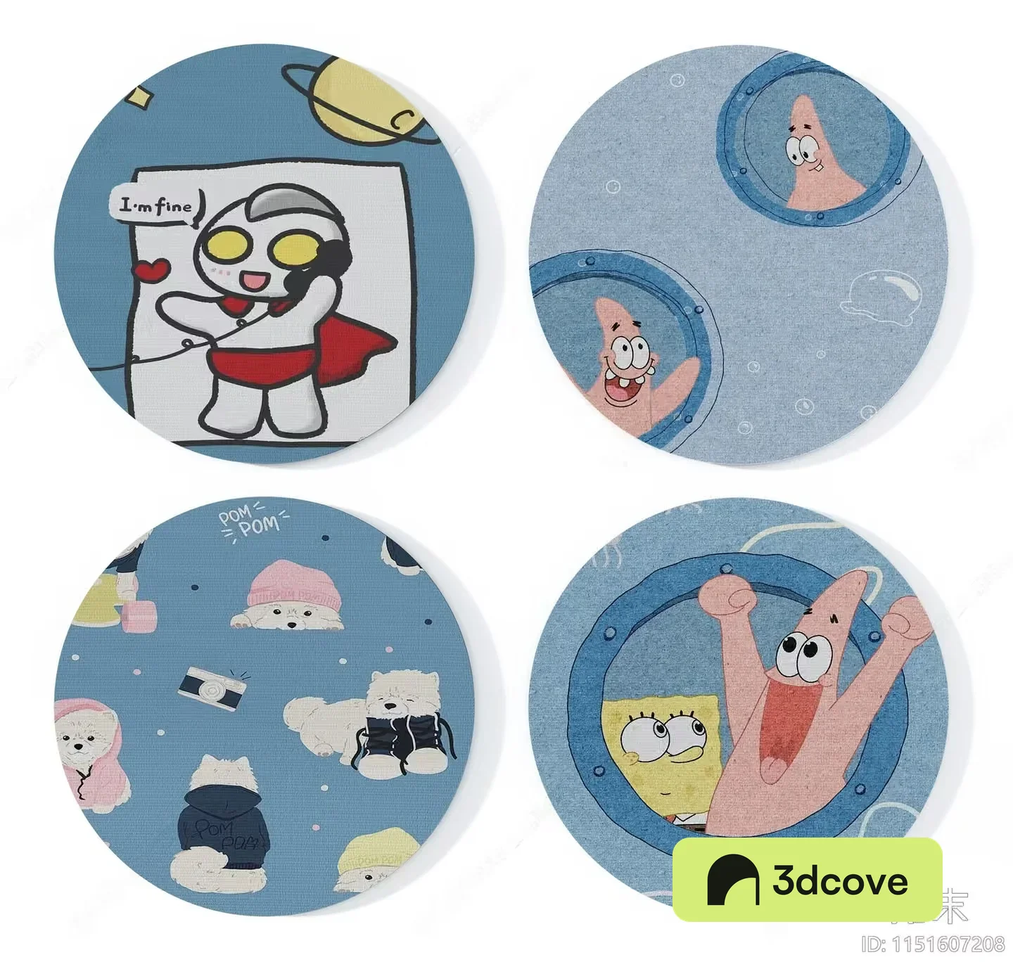The Image Features A Collection Of Four Cartoon Characters Each With Distinct Designs And