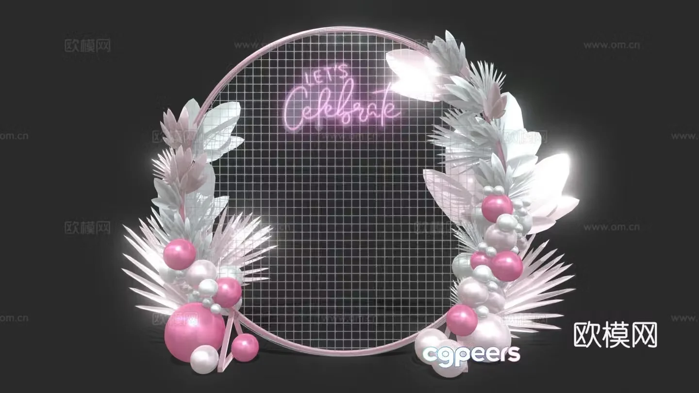 Modern Valentine’s Day Beauty Chen Signature Wall Confession Wall Group Photo Wall Internet celebrity check-in points Beauty Chen Art 3D Model