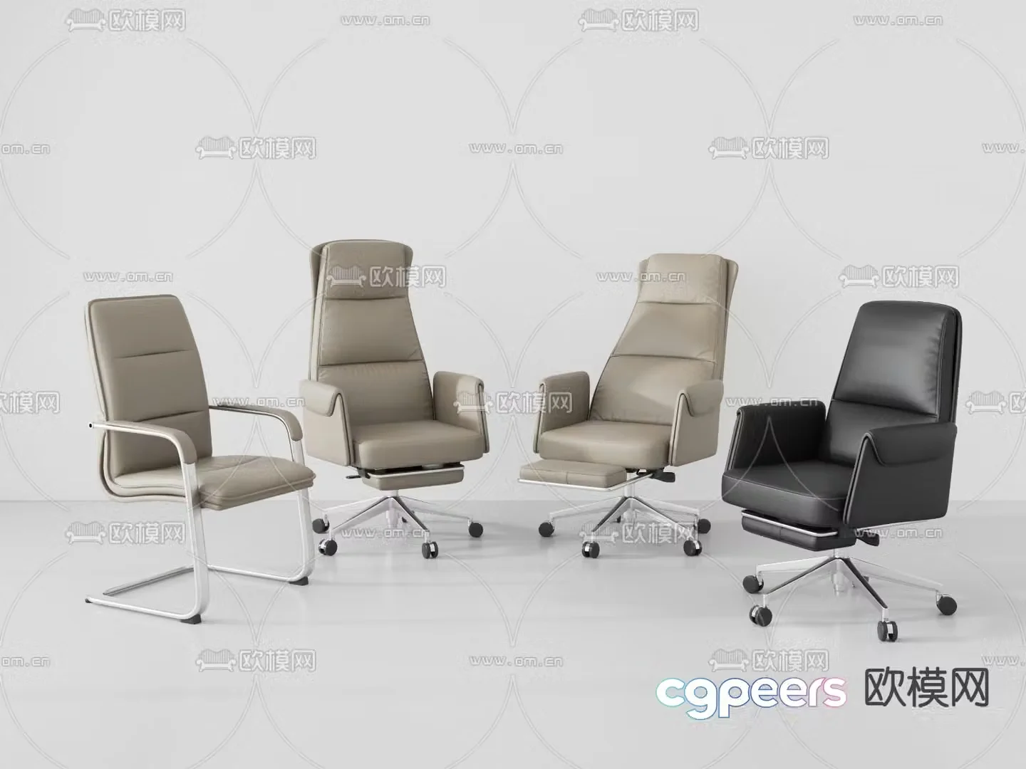 Leather office chair executive chair boss chair conference chair 3d model