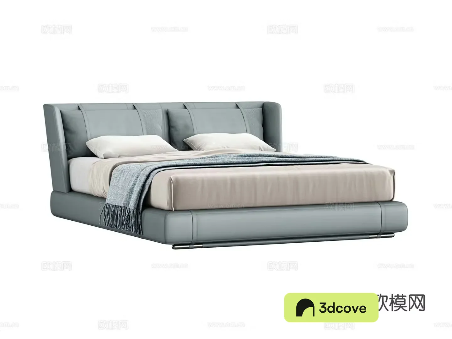 Light luxury leather double bed
