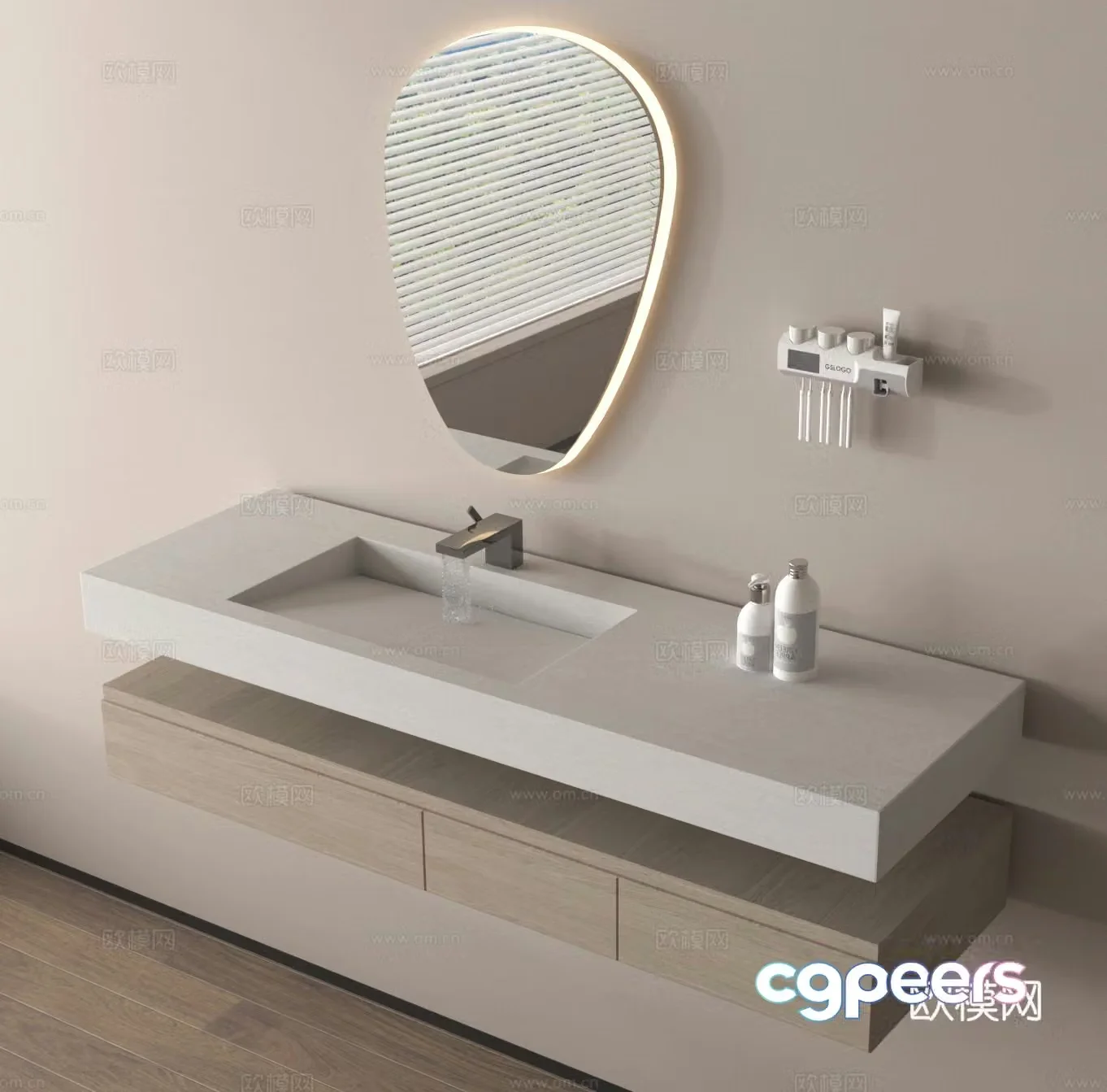 Washing table bathroom basin bathroom cabinet 3D model