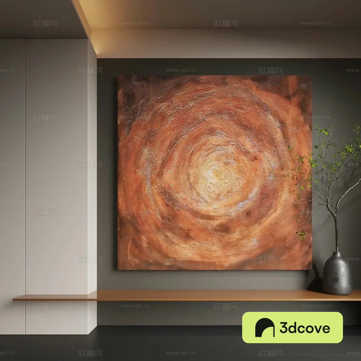 Modern abstract hanging paintings Modern Wasabi decorative paintings Modern light luxury hanging paintings 3D model