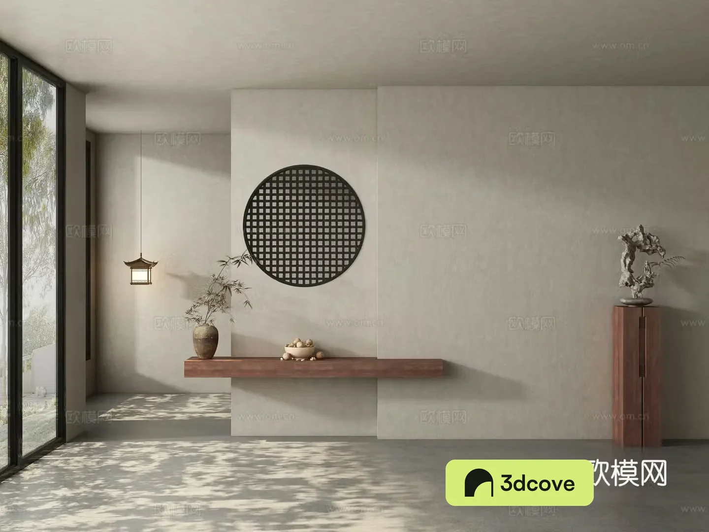 Modern tea room background wall