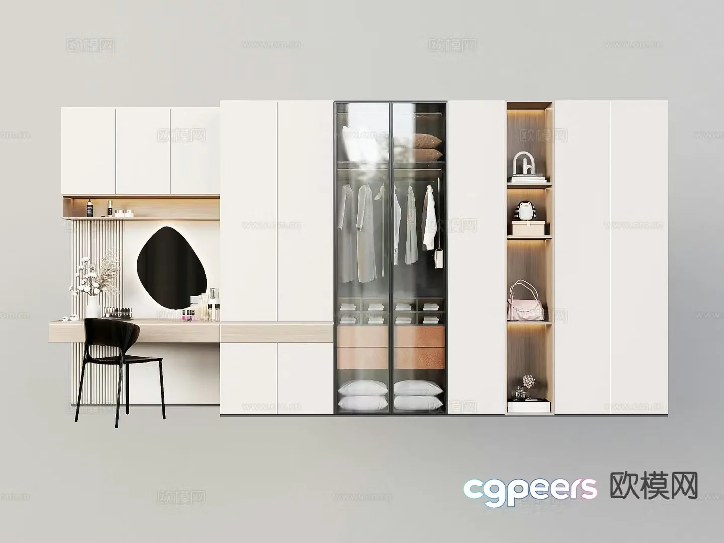 modern wardrobe wardrobe 3d model