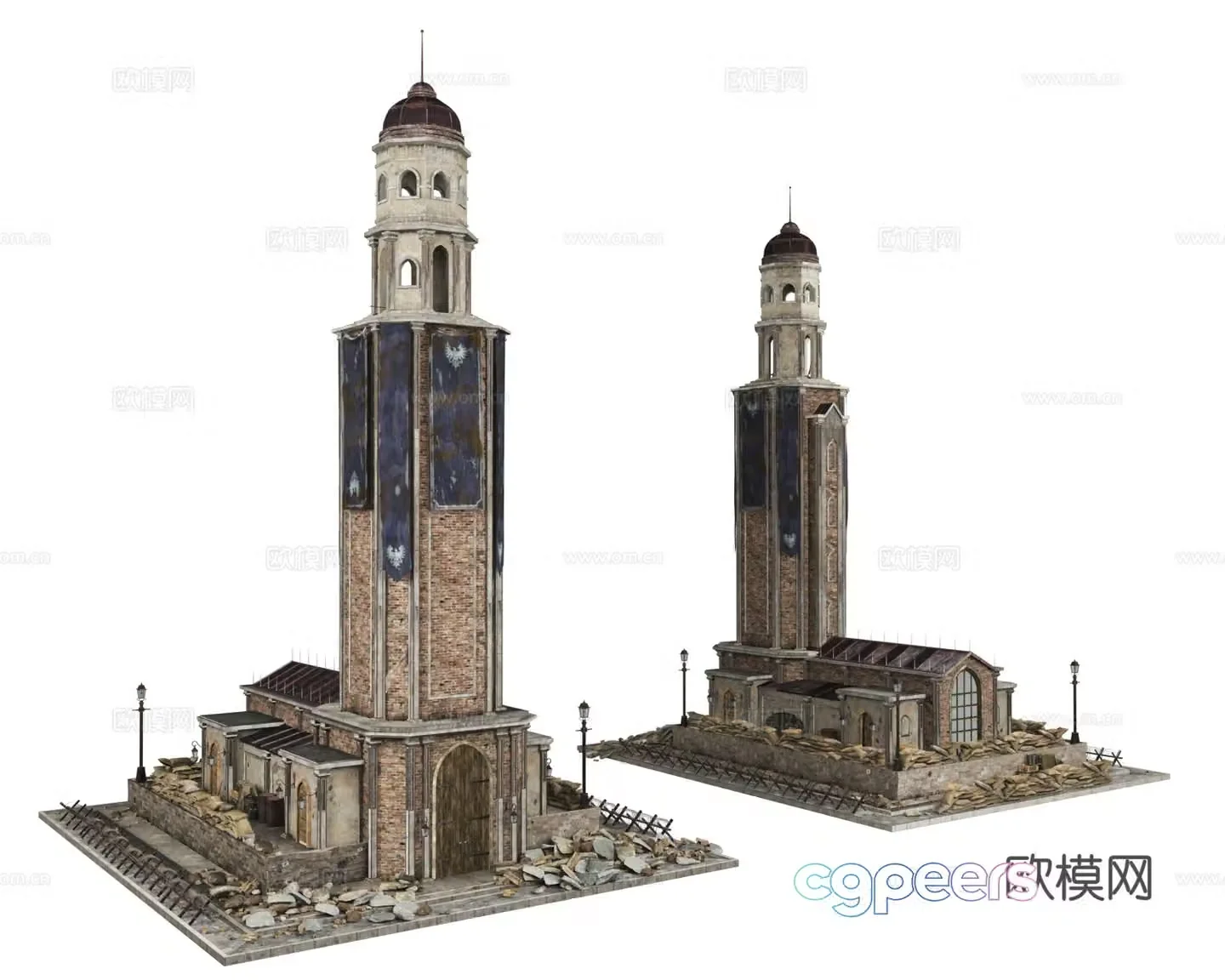 Church position Small bunker position Base Camp Military base Defensive position 3d model