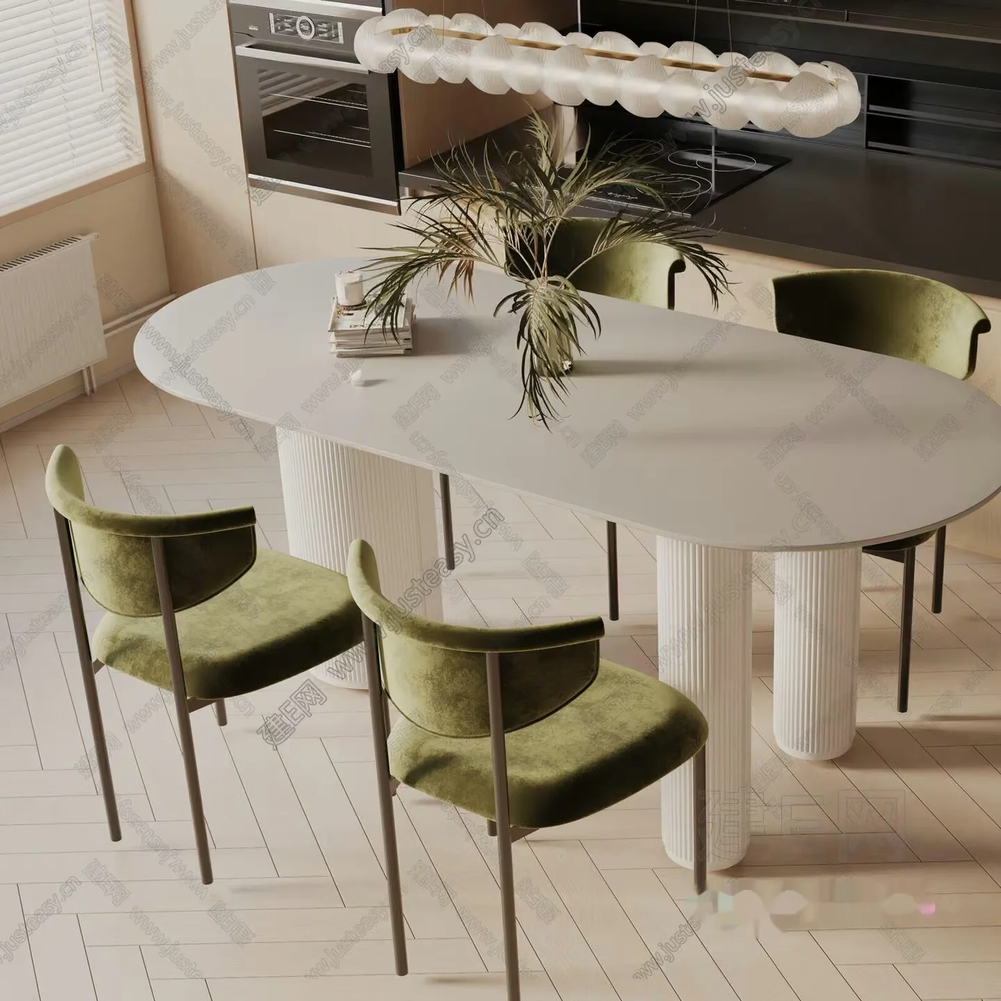 Modern Dining Room 3D Model – 976 – VRAY Render