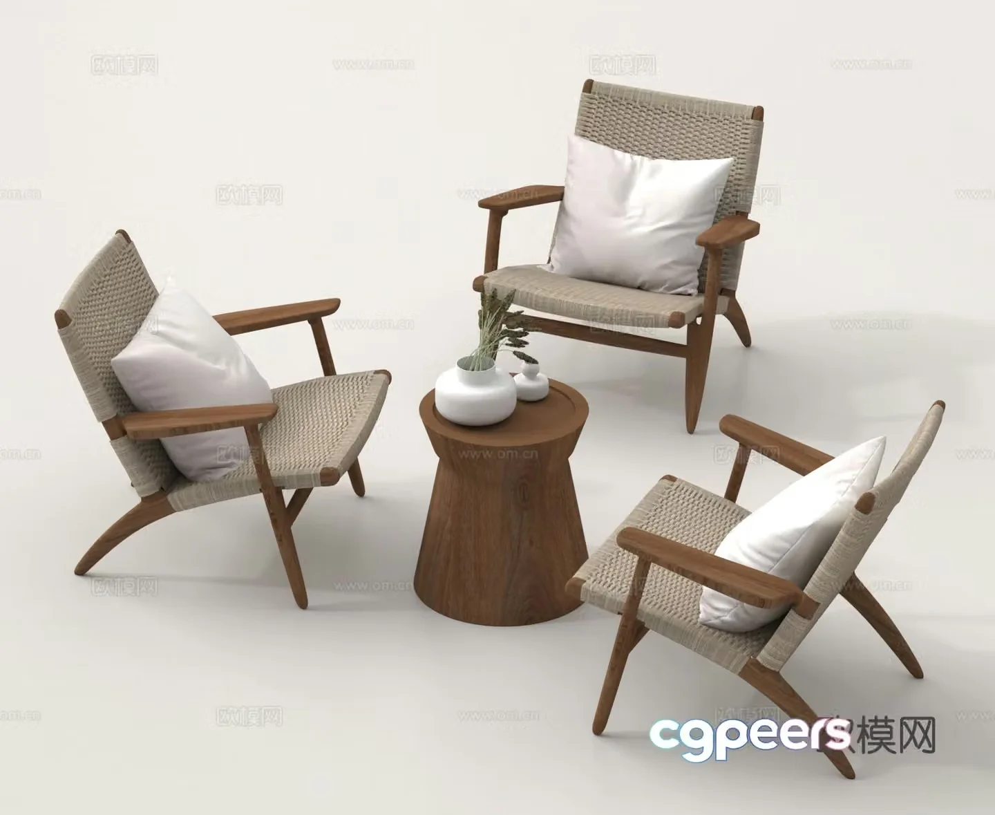 Modern patio tables and chairs leisure tables and chairs 3d model