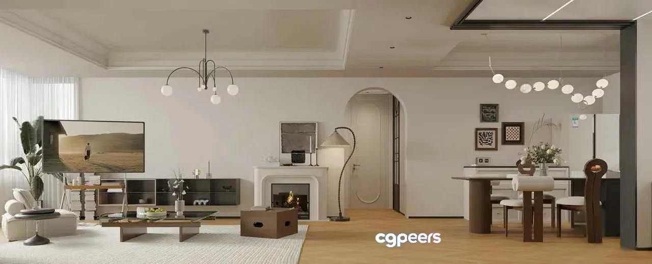 Modern Living Room 3D Model – 10463 – CORONA Render